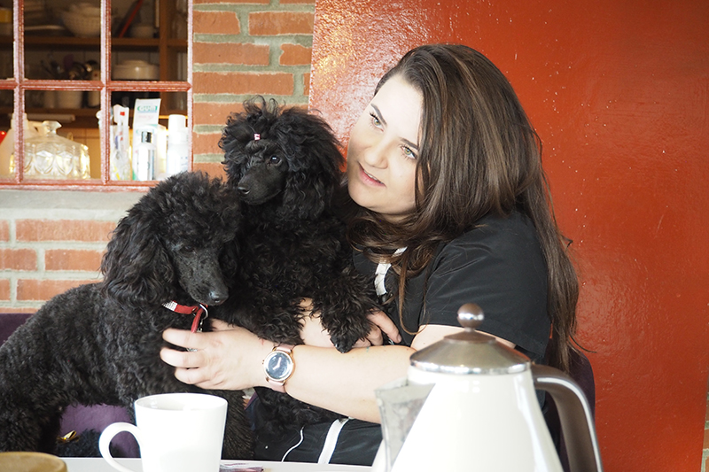  ”Mine hunde er en harmonisk flok, og så er de møgforkælede,” siger Melanie Brinch Bathum, her med Rosie og Donna.